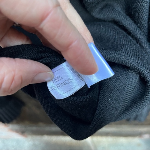 Saks Fifth Avenue Black Pleated Collar Top - Picture 9 of 9